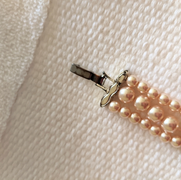 Pink Three-Strand Freshwater Pearl Bracelet - Picture 6 of 6